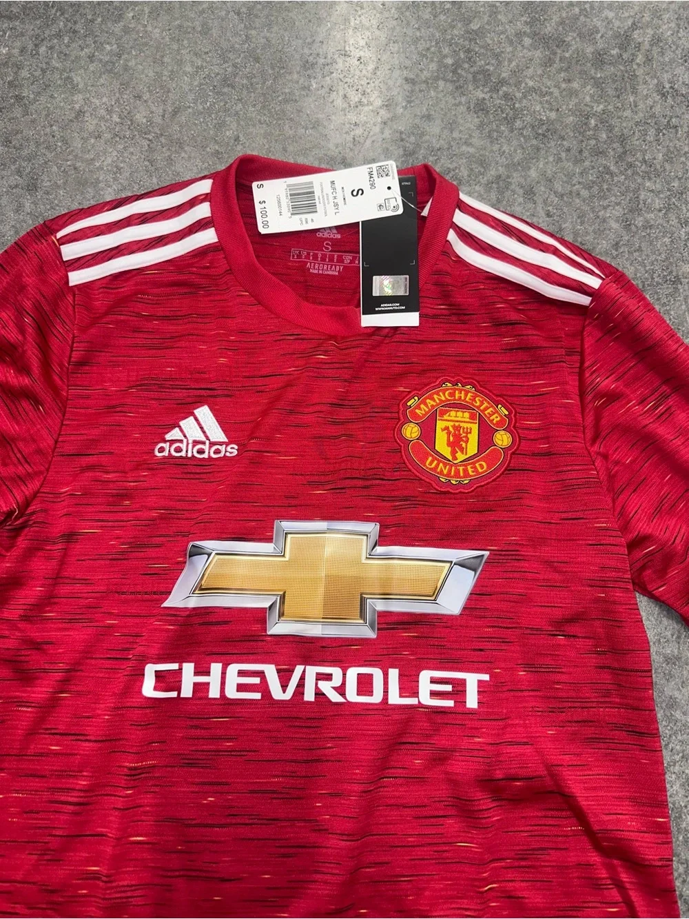 Adidas Manchester United Home Long Sleeve Jersey FM4290. Adult Size: Small